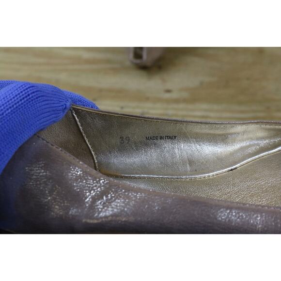 Jimmy Choo Ballet Flats 39 Leather Whirl Glitter Metallic 8.5 Toe Cap Italy - Picture 7 of 8